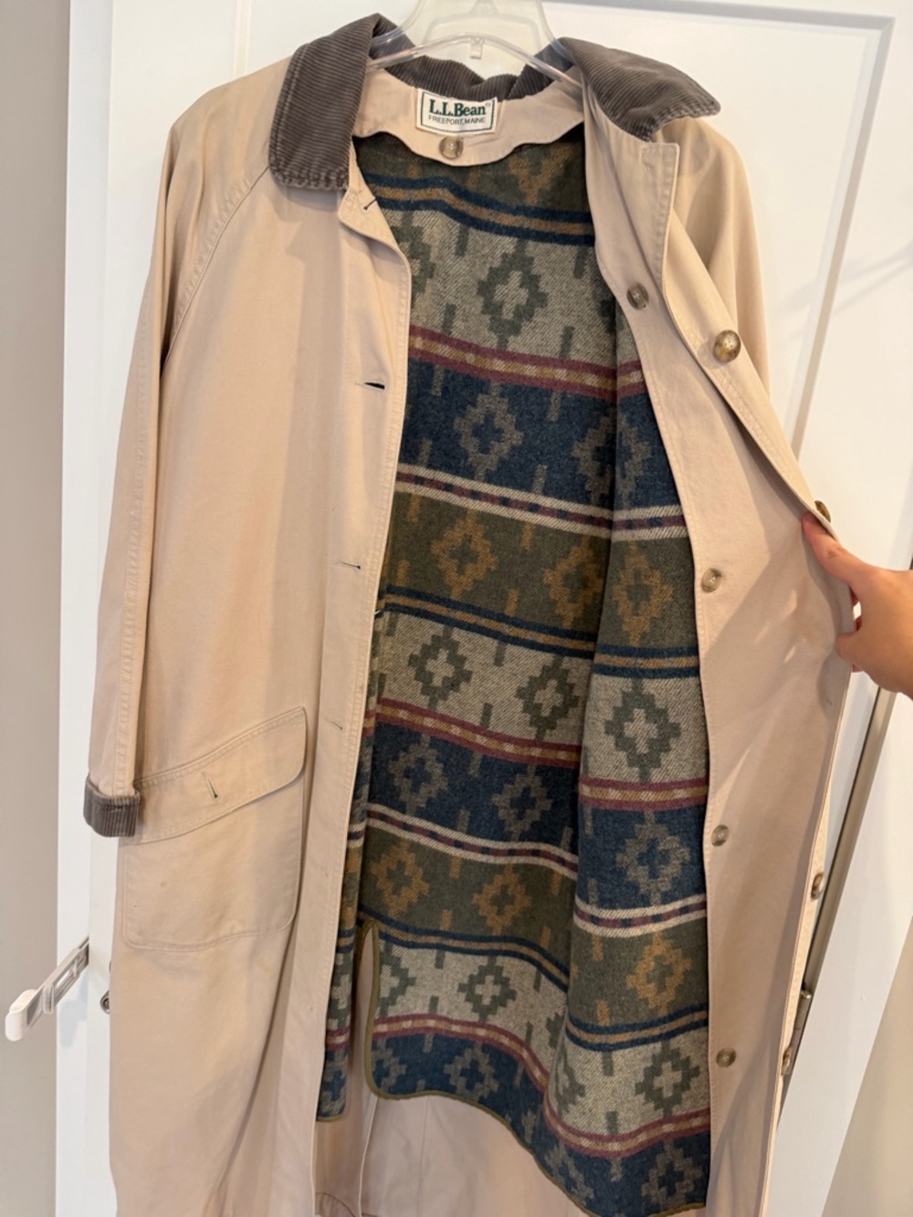 LL Bean Long Barn Coat Vintage Classic Removable Wool Lining Women’s Medium - Picture 7 of 14